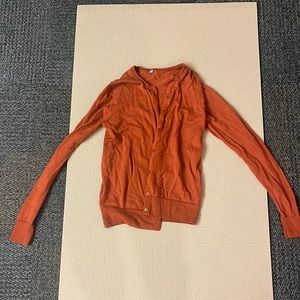 Burnt orange wool silk cardigan
